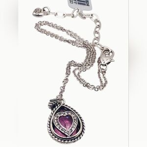 Brighton Silver Plated Pink Heart Pendant Necklace